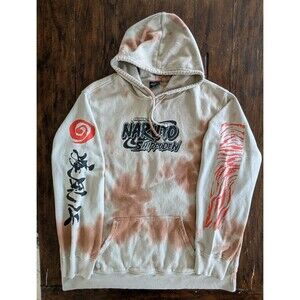 Naruto Shippuden Hoodie Mens 2XL Tie Dye 2007 Double Sided Manga Sweatshirt